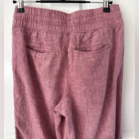 Athleta Cabo 100% Linen Wide Leg Pants Tawny Rose Pink Size 2 - Picture 5 of 14